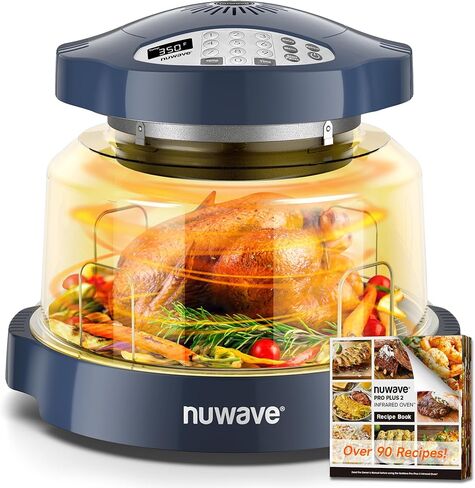 Nuwave Oven Pro Plus Air Fryer, Infra-Red Countertop, 2025 Advanced Convection, No Defrosting or Preheating, Cook Fresh or Frozen, Durable Power Dome, 100 Presets & 50 Memory, PFAS Free, Dark Blue in Kuwait