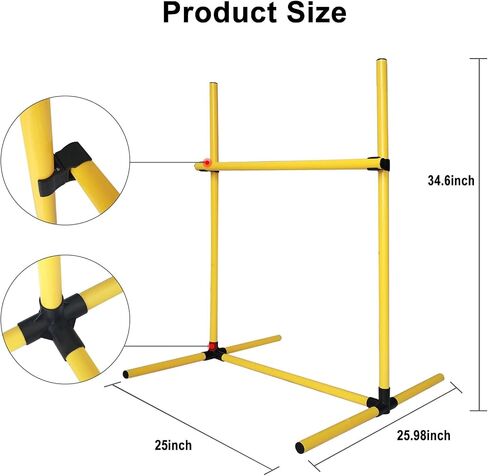 Dog Agility Jump Training Equipment: Dog Agility Jumps Course with Adjustable Height Jump Bars Included Carry Bag - Dog Jumping Hurdles Training Set Indoor & Outdoor (Yellow) in Saudi Arabia