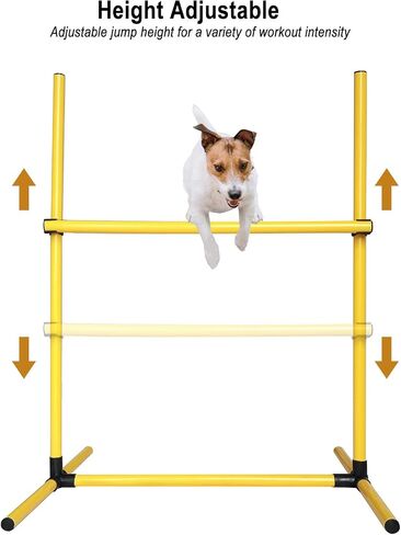 Dog Agility Jump Training Equipment: Dog Agility Jumps Course with Adjustable Height Jump Bars Included Carry Bag - Dog Jumping Hurdles Training Set Indoor & Outdoor (Yellow) in Saudi Arabia