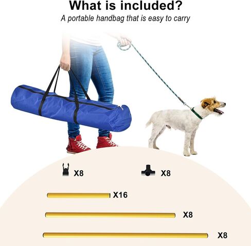 Dog Agility Jump Training Equipment: Dog Agility Jumps Course with Adjustable Height Jump Bars Included Carry Bag - Dog Jumping Hurdles Training Set Indoor & Outdoor (Yellow) in Saudi Arabia