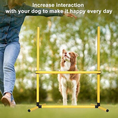 Dog Agility Jump Training Equipment: Dog Agility Jumps Course with Adjustable Height Jump Bars Included Carry Bag - Dog Jumping Hurdles Training Set Indoor & Outdoor (Yellow) in Saudi Arabia