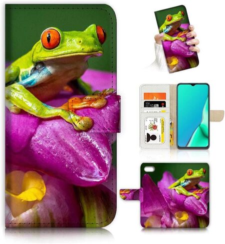 for iPod 7, iPod 6, iPod Touch 7th, 6th Generation, Designed Flip Wallet Case Cover, A24618 Green Frog in Saudi Arabia