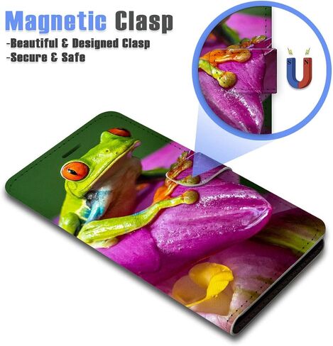 for iPod 7, iPod 6, iPod Touch 7th, 6th Generation, Designed Flip Wallet Case Cover, A24618 Green Frog in Saudi Arabia