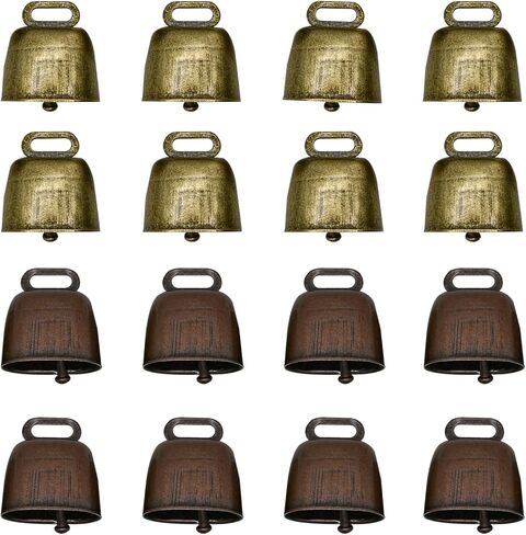 24 قطعة جرس نحاسي للرعي، جرس حيوانات المزرعة البرونزي، أجراس معدنية للبقرة والأغنام والحصان للحيوانات الأليفة للماشية والماعز والقطط والكلاب، ملحقات مضادة للسرقة، مقبض الباب، زينة عيد الميلاد in Kuwait