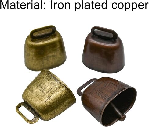 24 قطعة جرس نحاسي للرعي، جرس حيوانات المزرعة البرونزي، أجراس معدنية للبقرة والأغنام والحصان للحيوانات الأليفة للماشية والماعز والقطط والكلاب، ملحقات مضادة للسرقة، مقبض الباب، زينة عيد الميلاد in Kuwait