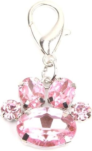 Bling Rhinestones Paw Charm Pendant Jewelry for Pet Dog Cat Puppy Necklace Collar Accessory in Saudi Arabia