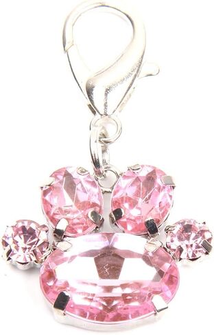Bling Rhinestones Paw Charm Pendant Jewelry for Pet Dog Cat Puppy Necklace Collar Accessory in Saudi Arabia