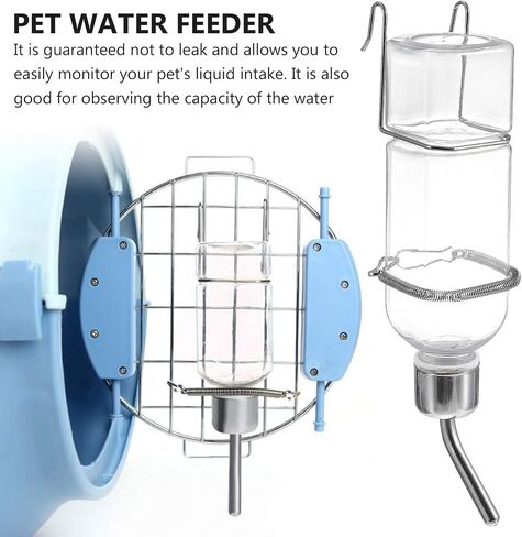 Mipcase 4 Pcs Rabbit Drinker Puppy Kit Bunny Water Food Bowl Automatic Bowl Parakeet Food Guinea Pig Stuff Flat Water Bottles Ferret Toys Pet Automatic Drinking Fountain Plastic Long Tail in Kuwait