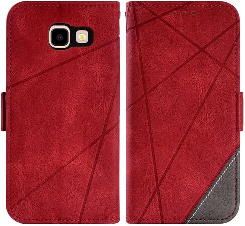 Asuwish Compatible with Samsung Galaxy J4 Plus Wallet Case and Tempered Glass Screen Protector Flip Card Holder Cell Accessories Phone Cover for Glaxay J4 Prime Gaxaly J4 Core J4+ 2018 Women Men Red in Kuwait