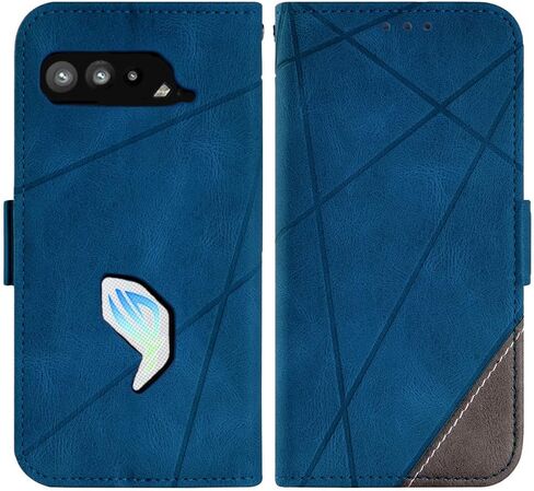 Asuwish متوافق مع Asus ROG Phone 5/5 Pro/5s/5s Pro/5 Ultimate Wallet Case وواقي شاشة من الزجاج المقسى وحامل بطاقات قلاب وغطاء هاتف لملحقات الهاتف ROG Phone5 Phone5s والنساء والرجال باللون الأزرق in Saudi Arabia