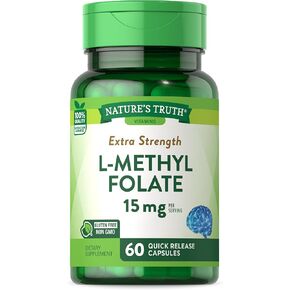 Nature's Truth L Methylfolate 15mg | 60 Capsules | Non-GMO & Gluten Free Supplement | Extra Strength