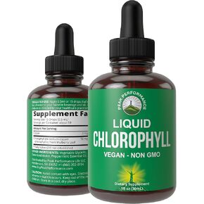 Chlorophyll Liquid Drops - Vegan, Non-GMO, Gluten Free Liquid Chlorophyll Drops for Water. Supplement for Energy, Skin Care, Immune + Digestive Support, Natural Deodorant. All Natural USA Sourced