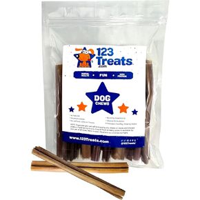 6-Inch Bully Sticks for Dogs (1 Pound Bag) – 100% Natural Grass-Fed Bulk Chews for Dogs & Puppies, Free-Range, Long Lasting Premium Beef Chews | Fully Digestible Dental Treats