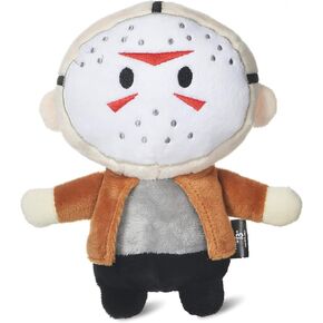 Warner Bros Horror Movies Friday The 13th Jason Voorhees Figure Plush Dog Toy | Medium Dog Toy from Friday The 13th Collection | Squeaky Dog Toy Halloween Dog Chew Toy, 6 Inch