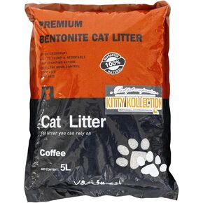 Kitty Kollection - Premium Bentonite Cat Litter, Easy-to-Clump Super Absorbent Kitty Litter with Excellent Odor Control, Toxin-&-Dust-Free Coffee-Scented Litter, 5L
