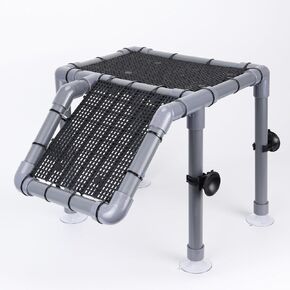 Turtle Basking Platform, Standing Turtle Dock, Turtle Ramp for Aquatic Tank 20/25/29/55 Gallon, DIY Turtle Tank Accessories (Grey and Black)