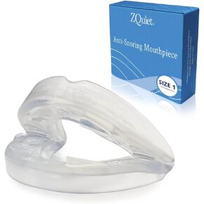 ZQuiet Anti-Snoring Mouthpiece Solution - Comfort Size #1 (Single Device) - Made in USA Snoring Solution for a Better Night’s Sleep (Clear)