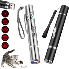 Cat Toy -Laser Pointer 5Modes, Cat Toys Pointer for Indoor interactive, Cat Toys Red Light Pet Pointer Interactive Toys to Cat Busy, Kitten Cat Dog Pointer Chaser Play Toys(2 Pcs)