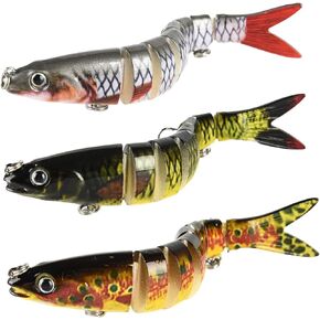 Bass Lifelike Fishing Lures,Suitable for Both Saltwater and Freshwater,Functions Well in All Water Layers