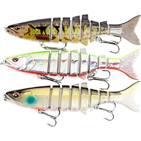 Fishing Lures for Freshwater and Saltwater, Lifelike Swimbait for Bass Trout Crappie, Slow Sinking Bass Fishing Lure, Amazing Fishing Gifts for Men, Must-Have for Family Fishing Gear