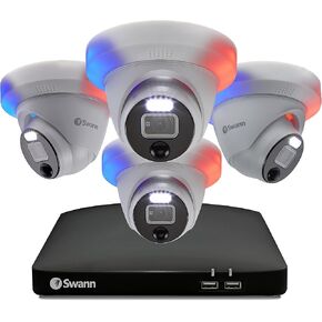 نظام أمان Swann Home DVR سعة 2 تيرابايت، كاميرا قبة 8 قنوات 4، فيديو بدقة 4K HD، CCTV للمراقبة الداخلية والخارجية، رؤية ليلية ملونة، كشف الحركة الحرارية in Kuwait