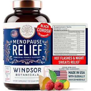 Menopause Supplements for Women - 5-HTP, Dong Quai, Black Cohosh - Night Sweats, Hot Flashes, Menopause Relief - Womens Multivitamin 40 Plus - Pre Meno Premenopausal Perimenopause Supplement - 90 Caps