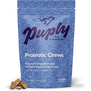 Probiotics for Dogs - Veterinarian-Formulated Soft Chews with Prebiotic Fiber - Supports Digestion, Immunity, and Allergy Relief - Delicious Duck Flavor - 90 Count