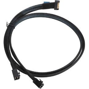 for MCIO 8i to 2 x SFF 8643 Cable, PCIe 5.0 32GT / s High Speed for MCIO X8 to Mini SAS HD SFF 8643 Cord for Server Data Center 31.5in, Stable Connection