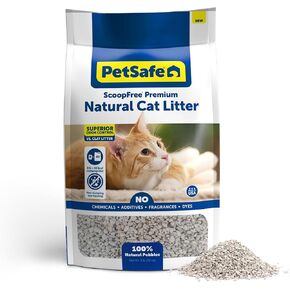 PetSafe ScoopFree Premium Natural Cat Litter, 100% Natural Non-Clumping Cat Litter, 30+ Day Odor Control, No Chemicals, Additives, Dyes or Fragrances, Use with Any Litter Box (8 lb Bag)