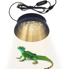 UVB Light for Reptiles with Dimming & Timing, Adjustable Brightness UVA UVB Reptile Light, Simulated Sunlight Reptile Light for Bearded Dragon Turtle Lizard