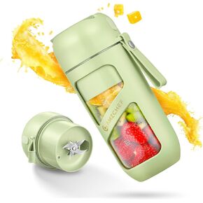 خلاط AMZCHEF المحمول، قوة قطع قوية مع 10 شفرات، أجزاء آمنة للغسل في غسالة الأطباق، قابل لإعادة الشحن من النوع C، خلاط بالحجم الشخصي للمخفوقات والعصائر، خالٍ من مادة BPA، للرياضة والسفر والمشي لمسافات طويلة in Kuwait