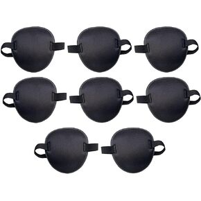 Bistras 2 Pcs Eye Patches for Adults and Kids,3D Adjustable Eyepatch for Right or Left Eye,Medical Eye Patch, One Eye Cover for Amblyopia Lazy Eye,Pirate Costume(Black)