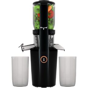 Slow Masticating Juicer, Cold Press Juicer, 4.2-inch Large Bore Feed Chute, 250 W Powerful Slow Squeeze Juicer for Whole Fruits and Vegetables, Easy to Clean, High Juice Yield(black)