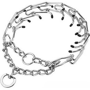 Prong Dog Training Collar, 2.5 mm x 18" Chain Length, Steel Chrome Plated Dog Prong Collar, Pinch Collar for Dogs, Dog Correction Collar