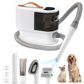 Dog Grooming Vacuum & Dog Grooming Kit, Dog Vacuum for Shedding Grooming, Pet Grooming Vacuum for Dogs with Low Noise, Dog Hair Vacuum with 2L Dust Cup, 5 Pet Grooming Tools for Cats