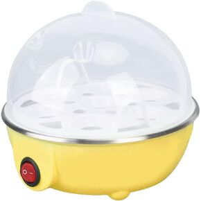 Chicken Egg Cooker Make Up to 7 Large Boiled Eggs Anti Dry Burning Automatic Power Off Egg Poacher with Heating Plate for Hard, Soft & Poached Eggs(Pink)