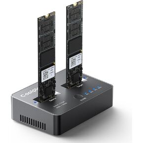 M.2 NVME Duplicator, Dual-Bay Offline Clone M.2 NVME Docking Station,USB3.2 Gen2*2 20Gbps M.2 Cloner for SSD Size 2230/2242/2260/2280/22110