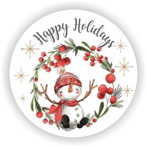 Snowman Christmas Stickers, Holiday Christmas Gift Stickers, Merry Christmas Labels, Happy Holidays favor Stickers - Set of 40 Stickers