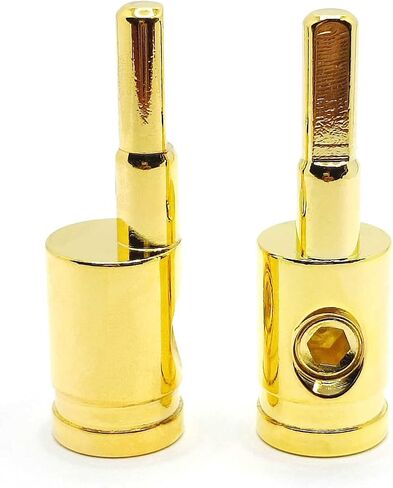 Terminal Connector Brass with Gold Plated 4 to 6 Gauge Amp Input Reducers for 4-6 Gauge Wire 2Pcs, Golden in Saudi Arabia