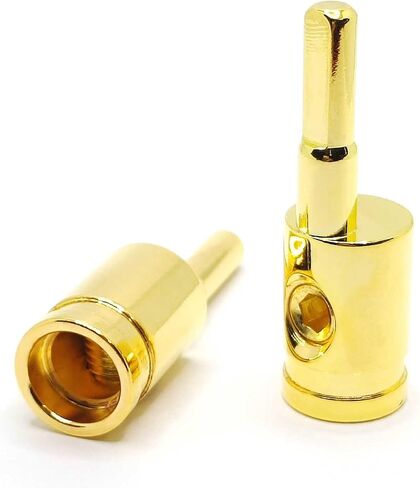 Terminal Connector Brass with Gold Plated 4 to 6 Gauge Amp Input Reducers for 4-6 Gauge Wire 2Pcs, Golden in Saudi Arabia