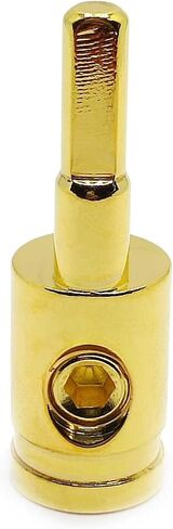 Terminal Connector Brass with Gold Plated 4 to 6 Gauge Amp Input Reducers for 4-6 Gauge Wire 2Pcs, Golden in Saudi Arabia
