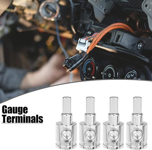 X AUTOHAUX 4 قطعة أمبير المدخلات المخفض النحاس 0 مقياس سيارة ستيريو الصوت AWG دبوس الطاقة سلك ارضي المخفض الفضة لهجة in Saudi Arabia