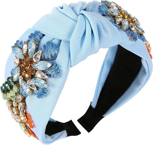 Rhinestone Crystal Headband For Women Handmade Jewelry Girls Hair Accessories Diamond Fashion Headbands Girl Handmade Beaded Glitter Flower Hairbands in Saudi Arabia