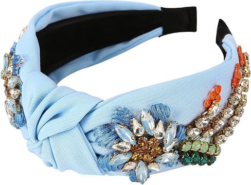 Rhinestone Crystal Headband For Women Handmade Jewelry Girls Hair Accessories Diamond Fashion Headbands Girl Handmade Beaded Glitter Flower Hairbands in Saudi Arabia