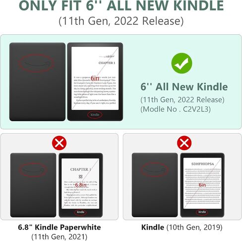 FUWANG Case for Kindle 6 inch 11th Generation 2022 Release Only - Ultra Slim Lightweight Premium PU Leather Folio Cover with Auto Wake/Sleep for Kindle 6'' 11th Generation 2022 in Saudi Arabia