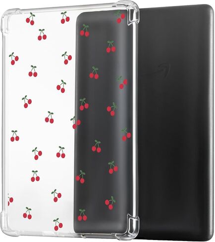 CoBak Clear Case for All-New Kindle Paperwhite 11th Gen 2021 & Signature Edition(6.8") - Lightweight, Scratch-Proof Silicone Back Cover，Cherry in Saudi Arabia