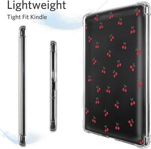 CoBak Clear Case for All-New Kindle Paperwhite 11th Gen 2021 & Signature Edition(6.8") - Lightweight, Scratch-Proof Silicone Back Cover，Cherry in Saudi Arabia