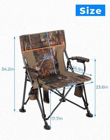 KEMIMOTO Hunting Chair Heated Camping Chair with Light Out Button, Max 8Hrs 12V 20000mAh Battery Endurance, Supports 300 lbs, Outdoor Sports Lightweight Portable Folding Seat for Adults in Saudi Arabia