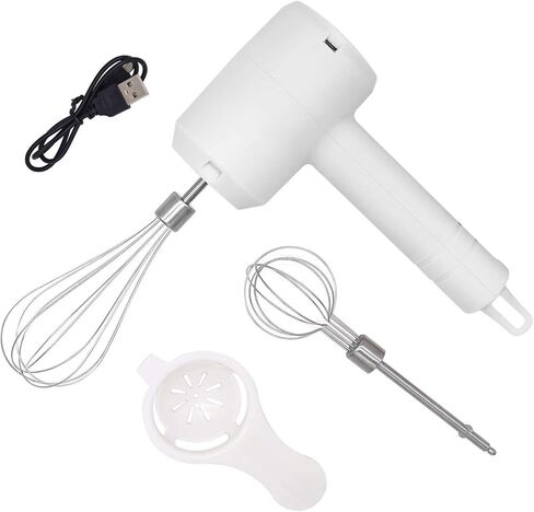 Electric Hand Mixer Egg Beater USB Rechargeable (White) in Saudi Arabia