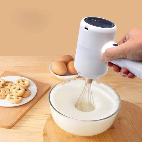 Electric Hand Mixer Egg Beater USB Rechargeable (White) in Saudi Arabia